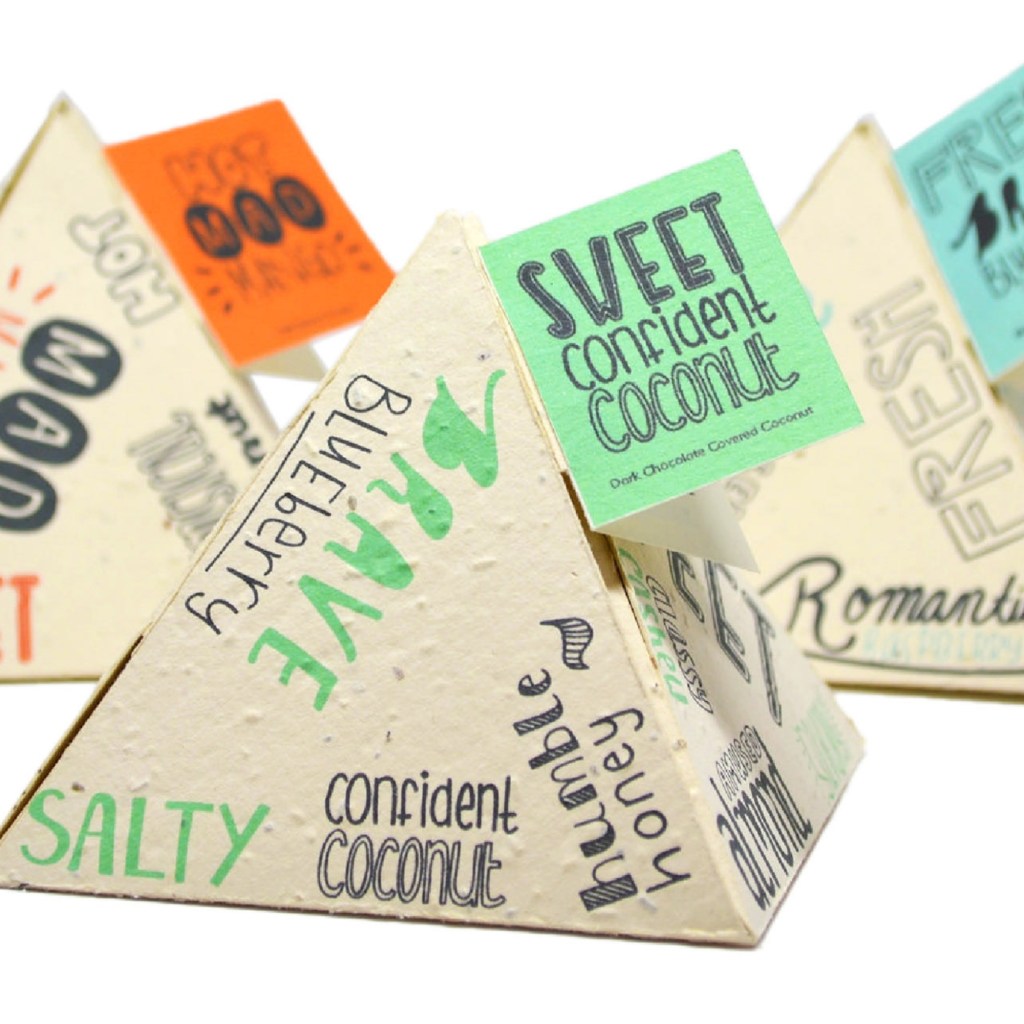 snack brand design packaging using seeded paper